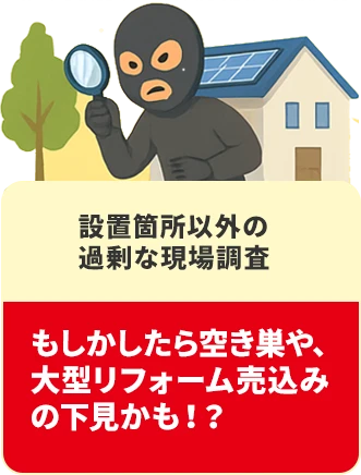 設置箇所以外の過剰な現場調査